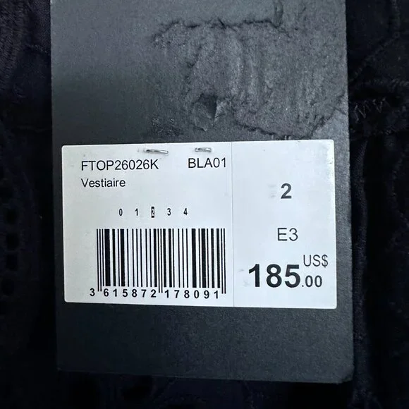 NWT | The Kooples | Black Eyelet Embroidered Tank Top - Picture 6 of 8